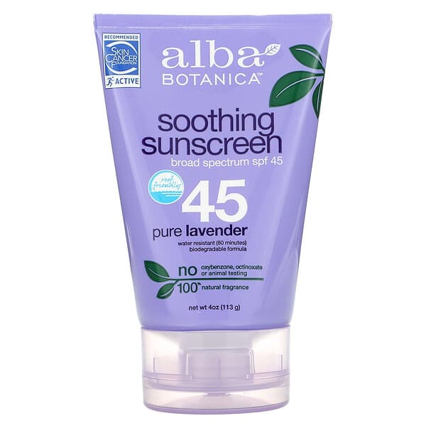 Alba Botanica Soothing Sunscreen 45 Pure Lavender