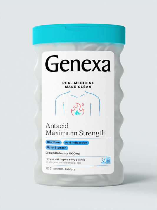 Genexa Anti Acid Maximum Strength Calcium Carbonate 1000 mg, 72 Chewable Tablets