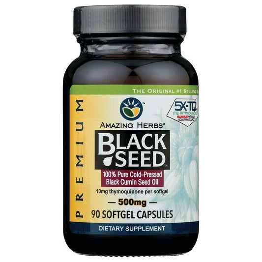 Amazing Herbs Black Seed 100% Pure Cold Pressed Black Cumin Seed Oil